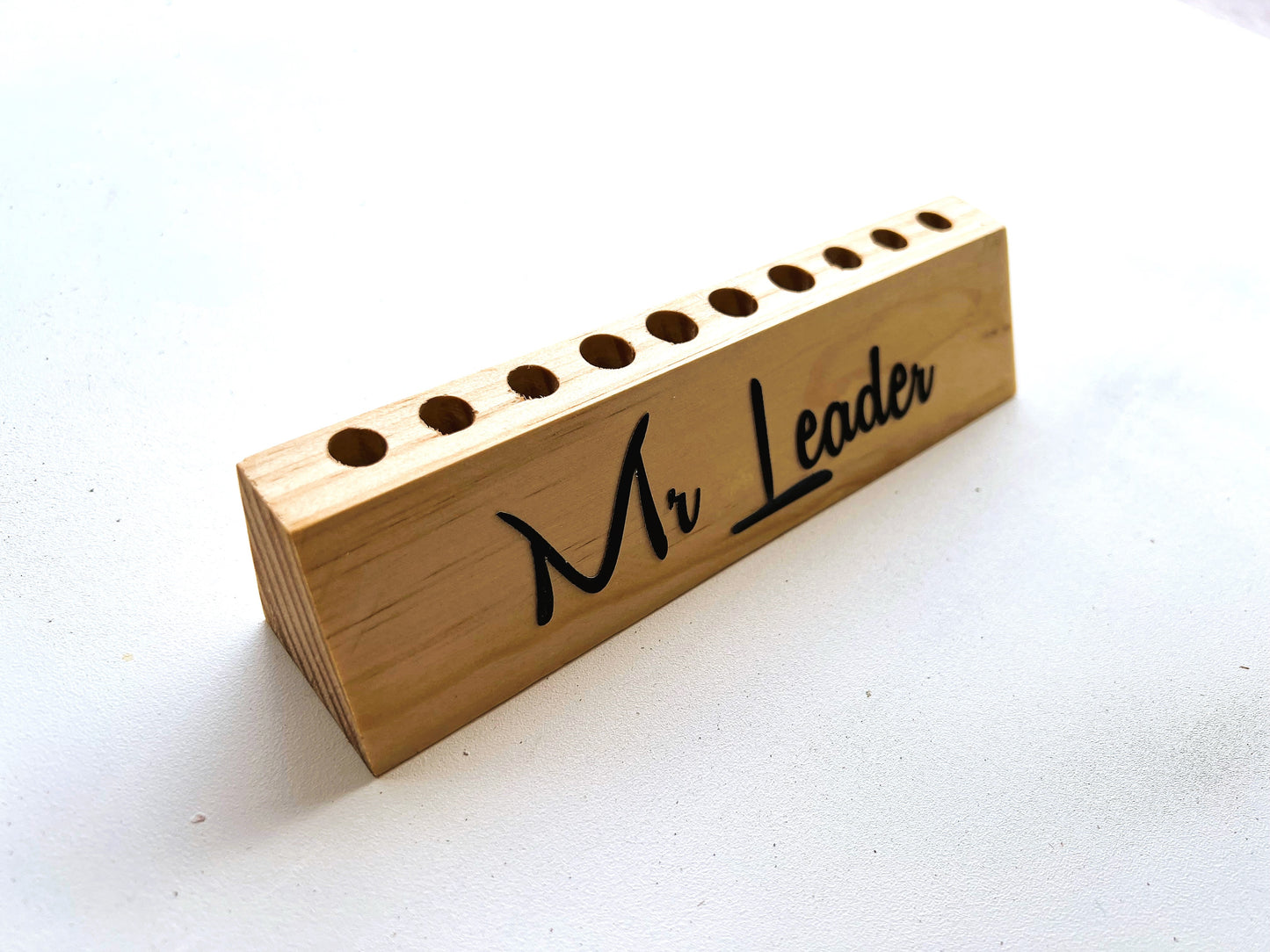 PERSONALISED Pen Holder - Currently available in oak or pine timber