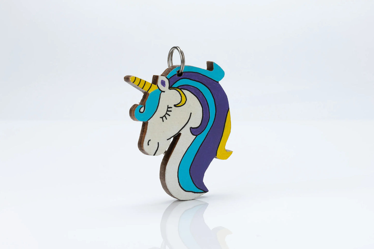 Wooden Animal Bag Tag - "Uma" the Unicorn