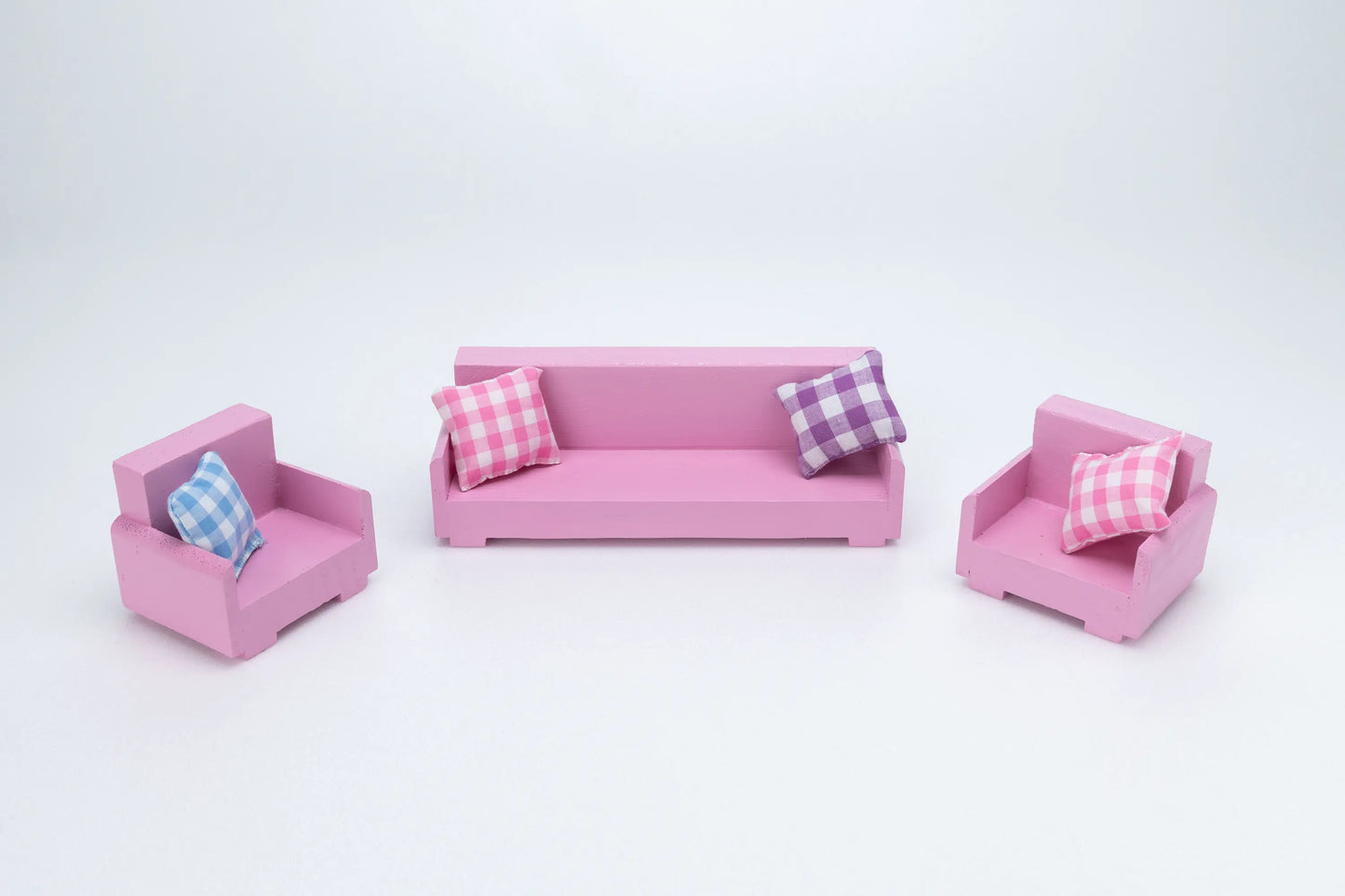 Wooden Barbie furniture - Leisure lounge set - Pink