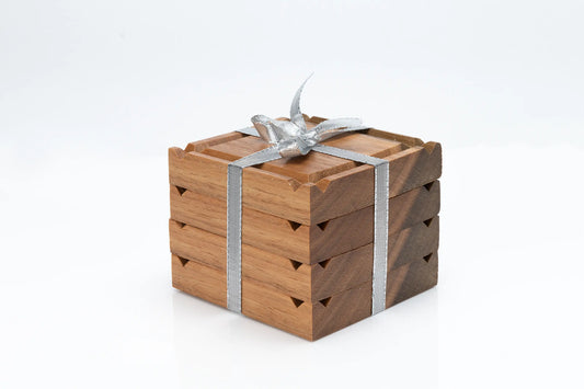 Recycled spotted gum timber coasters - Set of four