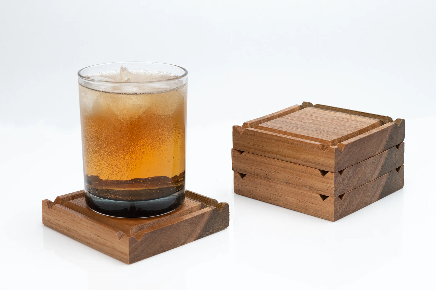 Recycled spotted gum timber coasters - Set of four