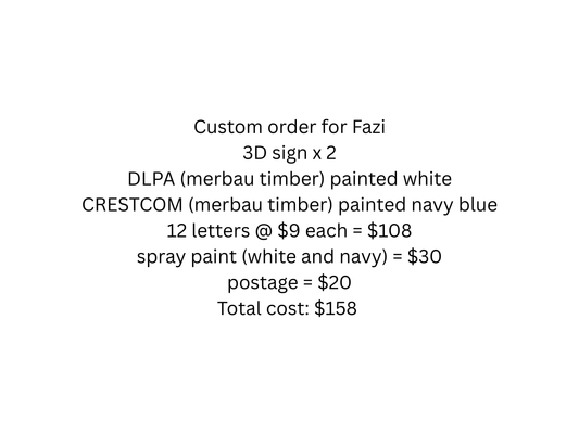 Custom order for Fazi