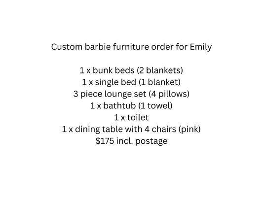 Custom order for Emily