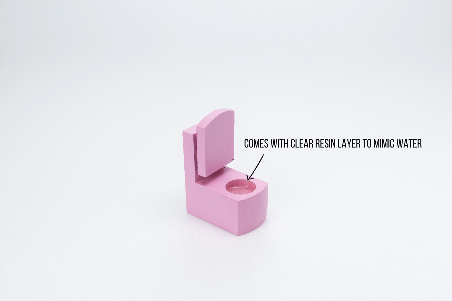 Wooden Barbie furniture - Tidy Toilet with "water" layer - pink