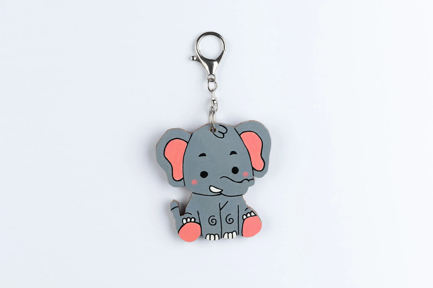 Wooden Animal Bag Tag - "Emmy" the Elephant