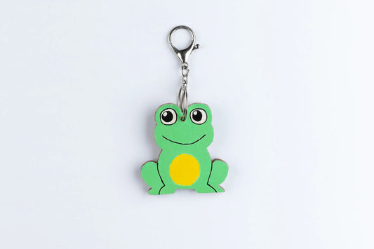 Wooden Animal Bag Tag - "Finley" the Frog