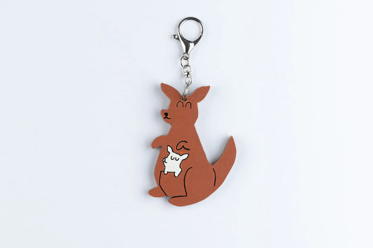 Wooden Animal Bag Tag - "Kerry" the Kangaroo