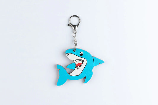 Wooden Animal Bag Tag - "Stevie" the Shark