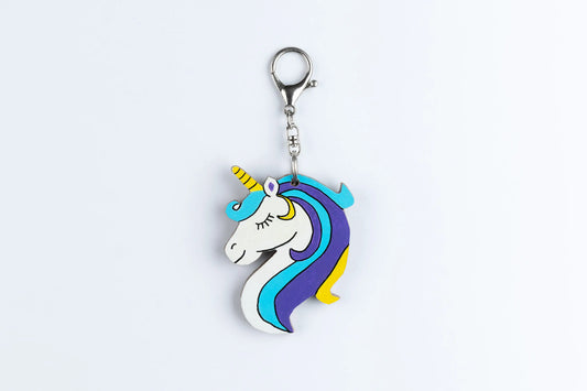 Wooden Animal Bag Tag - "Uma" the Unicorn