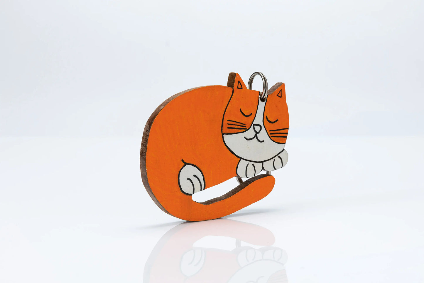 Wooden Animal Bag Tag - "Chloe" the cat