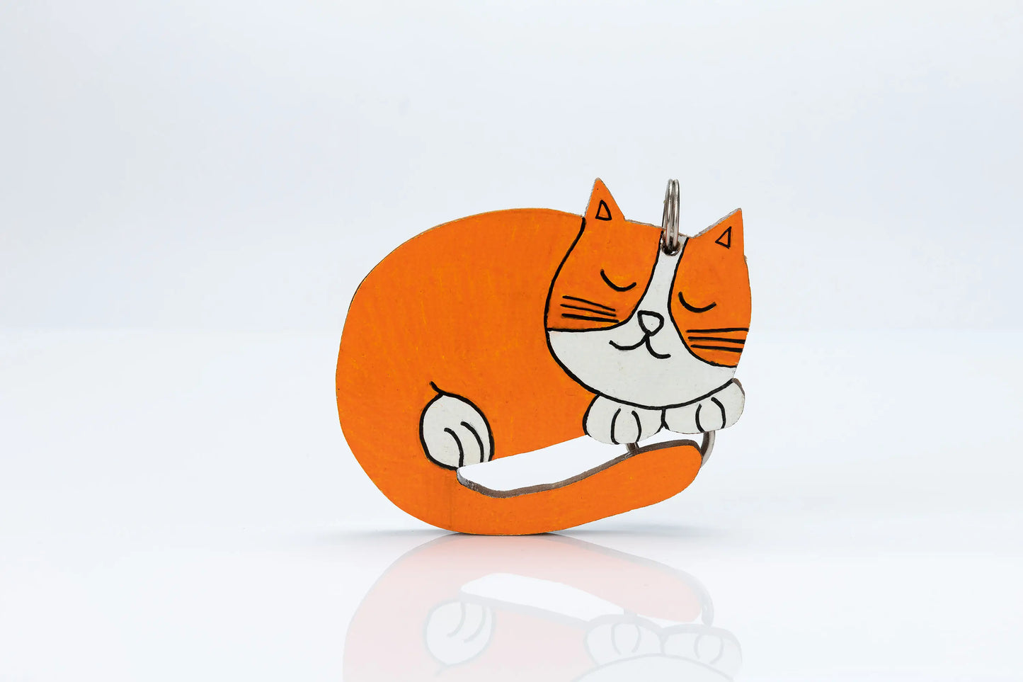 Wooden Animal Bag Tag - "Chloe" the cat