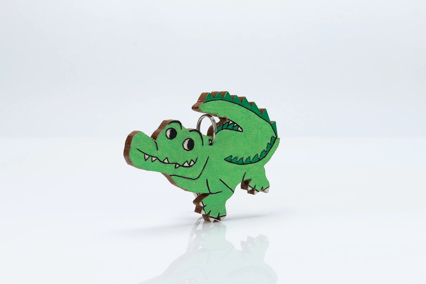 Wooden Animal Bag Tag - "Chris" the Crocodile