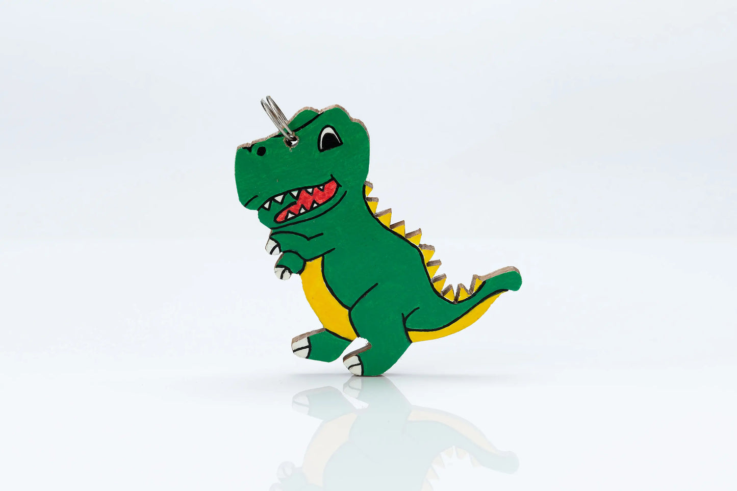 Wooden Animal Bag Tag - "Davey" the Dinosaur