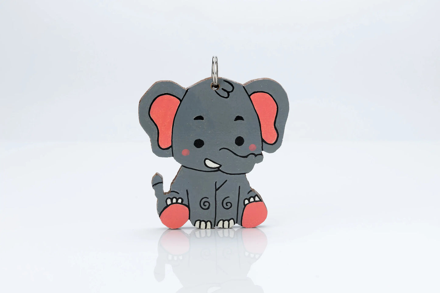 Wooden Animal Bag Tag - "Emmy" the Elephant