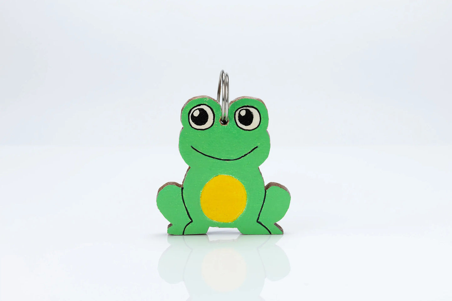 Wooden Animal Bag Tag - "Finley" the Frog
