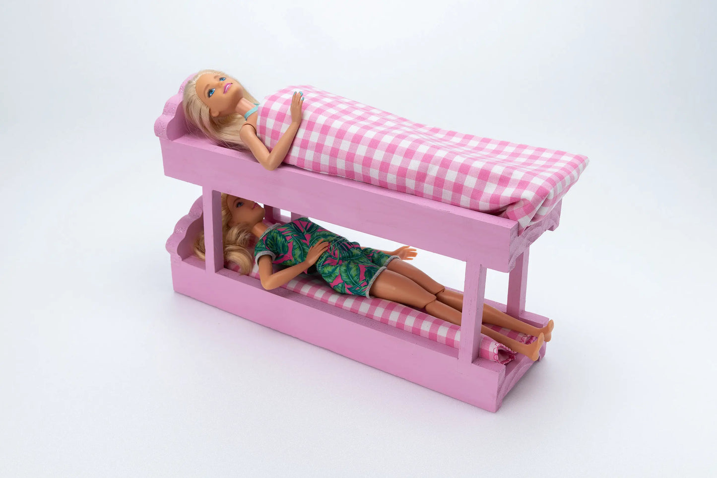 Wooden Barbie Furniture - Bunk beds - Pink