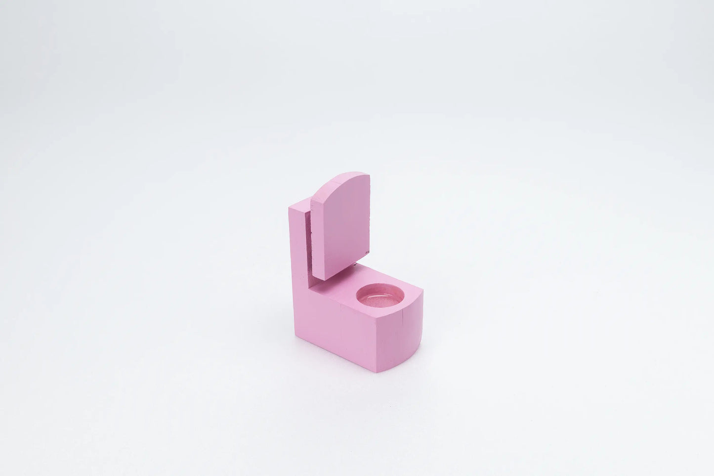 Wooden Barbie furniture - Tidy Toilet with "water" layer - pink