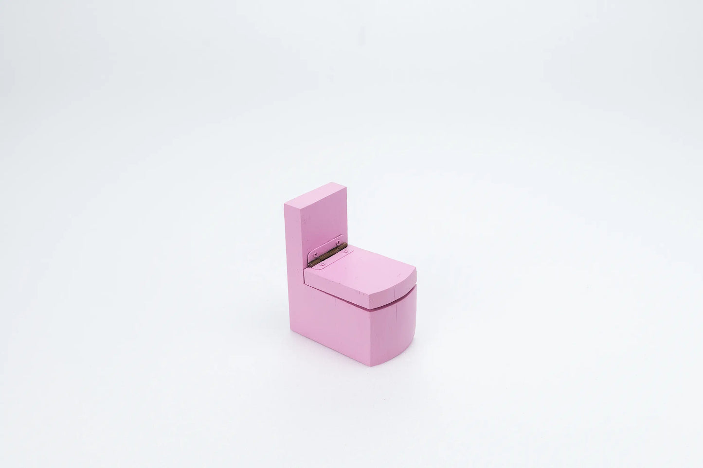 Wooden Barbie furniture - Tidy Toilet with "water" layer - pink