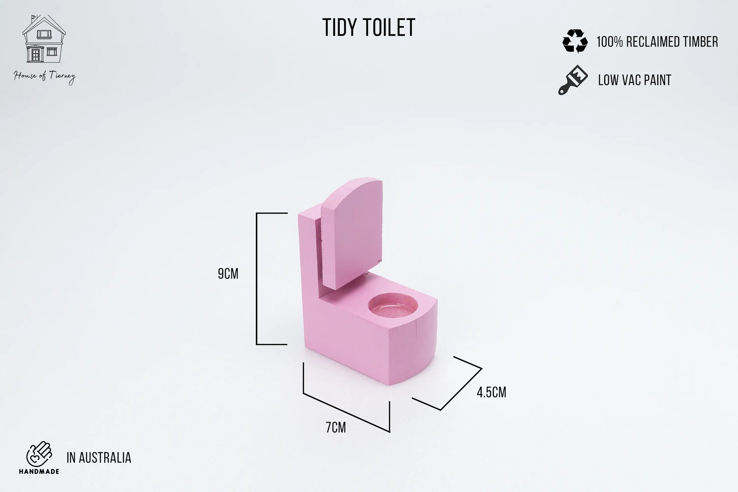 Wooden Barbie furniture - Tidy Toilet with "water" layer - pink